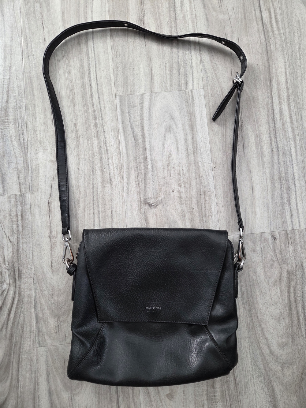 Matt & Nat Black Vegan Leather Crossbody Bag